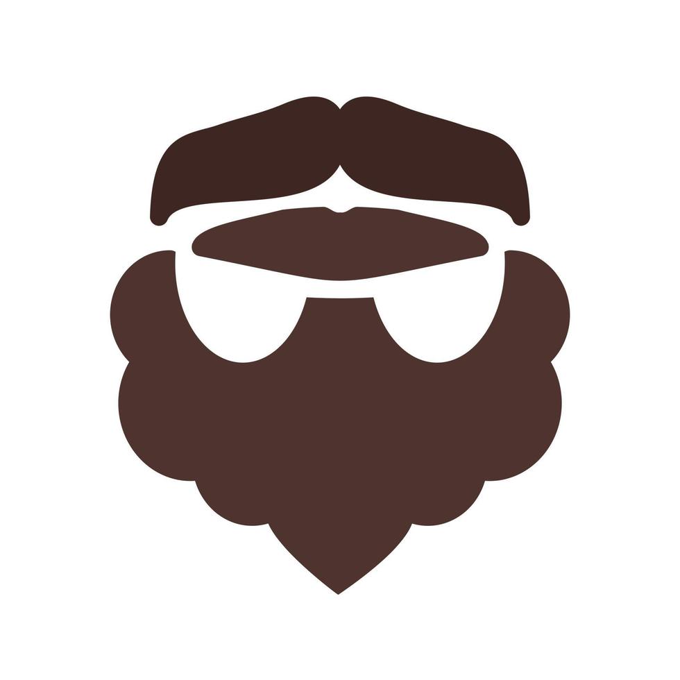 barba y bigote ii icono multicolor plano vector