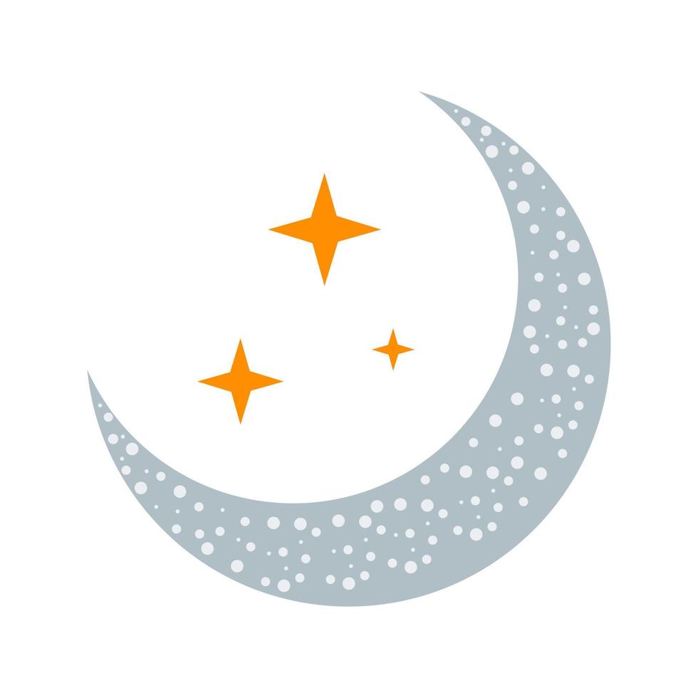 Moon and Stars Flat Multicolor Icon vector