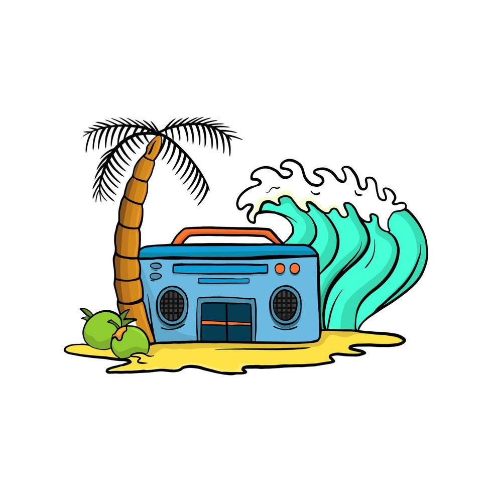 ilustración de verano para el diseño de camisetas vector