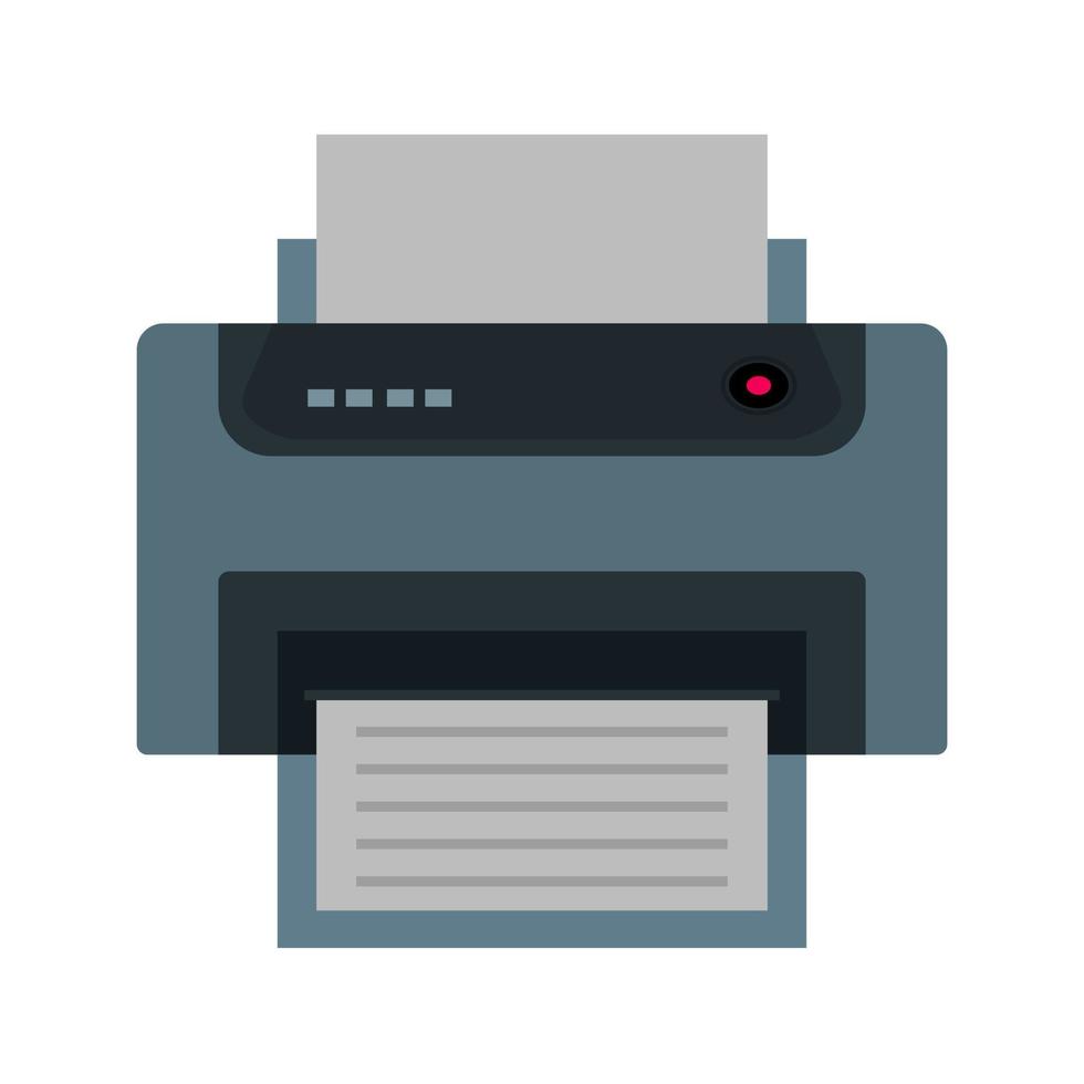 Impresora plana icono multicolor vector