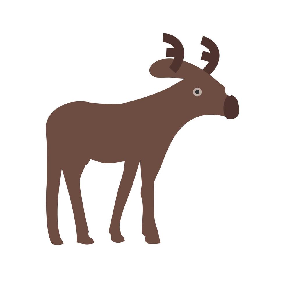 Moose Flat Multicolor Icon vector