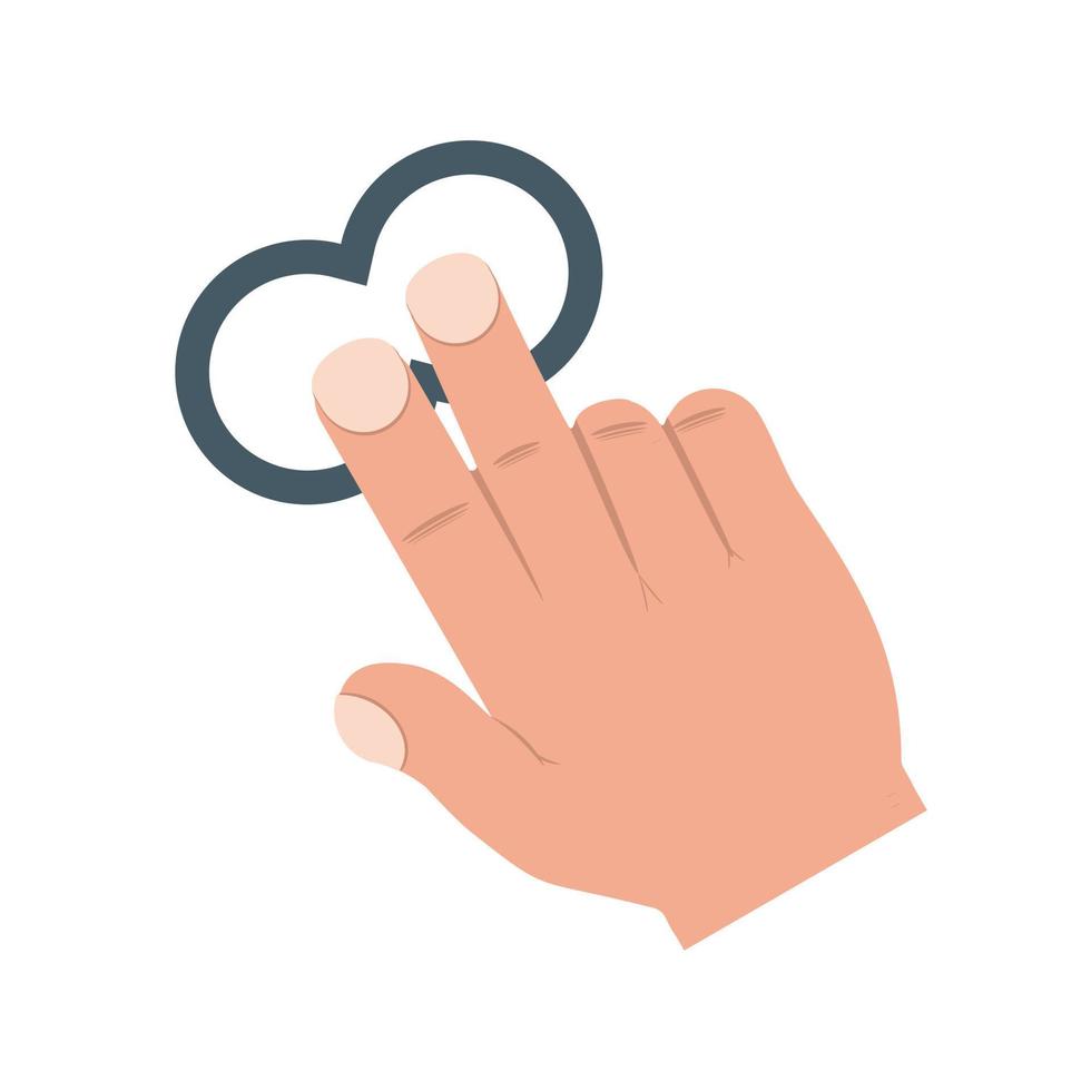 Two Fingers Tap Flat Multicolor Icon vector