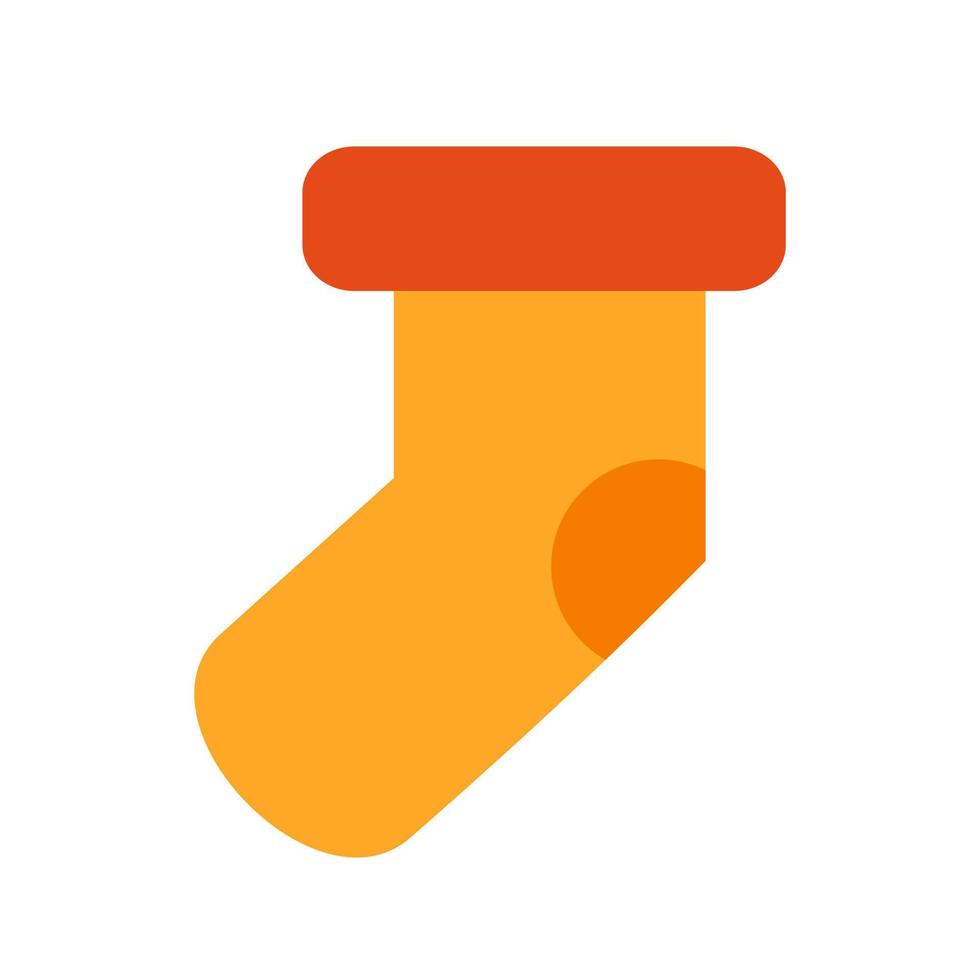 Warm Sock Flat Multicolor Icon vector