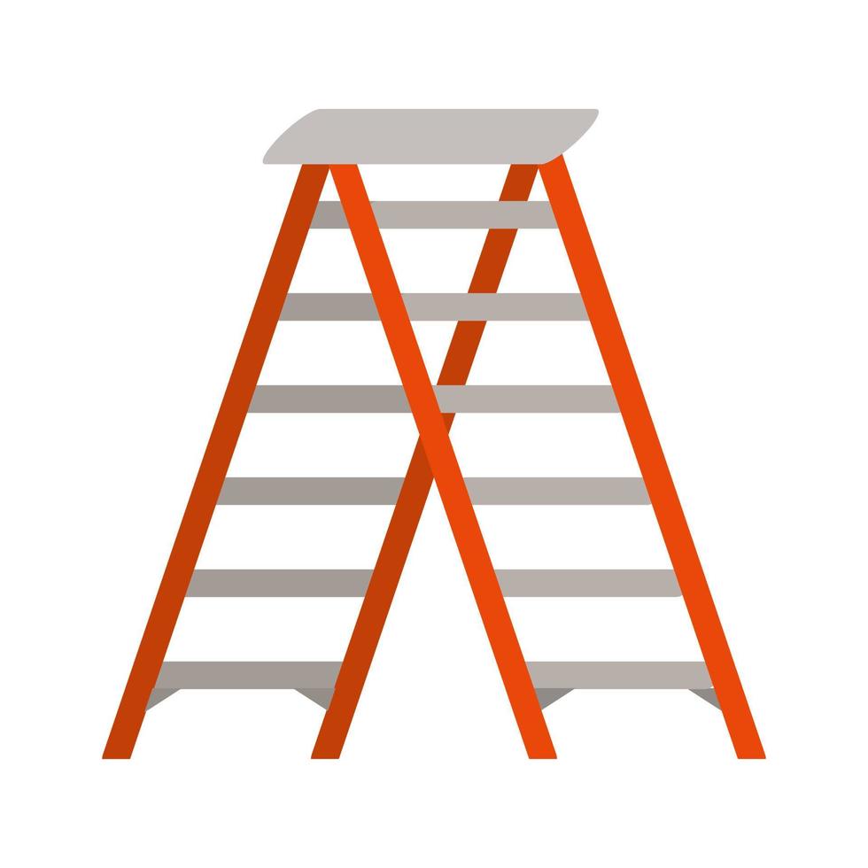 Ladder Flat Multicolor Icon vector