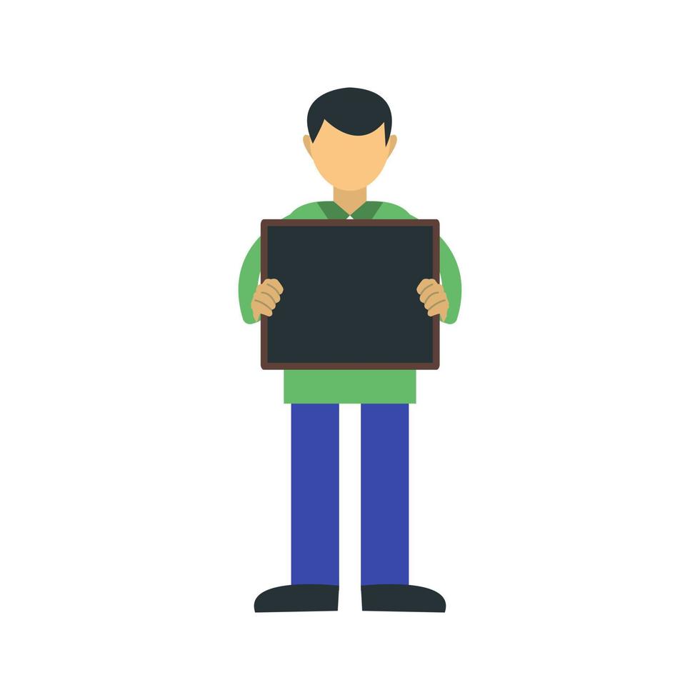 Holding Sign Flat Multicolor Icon vector