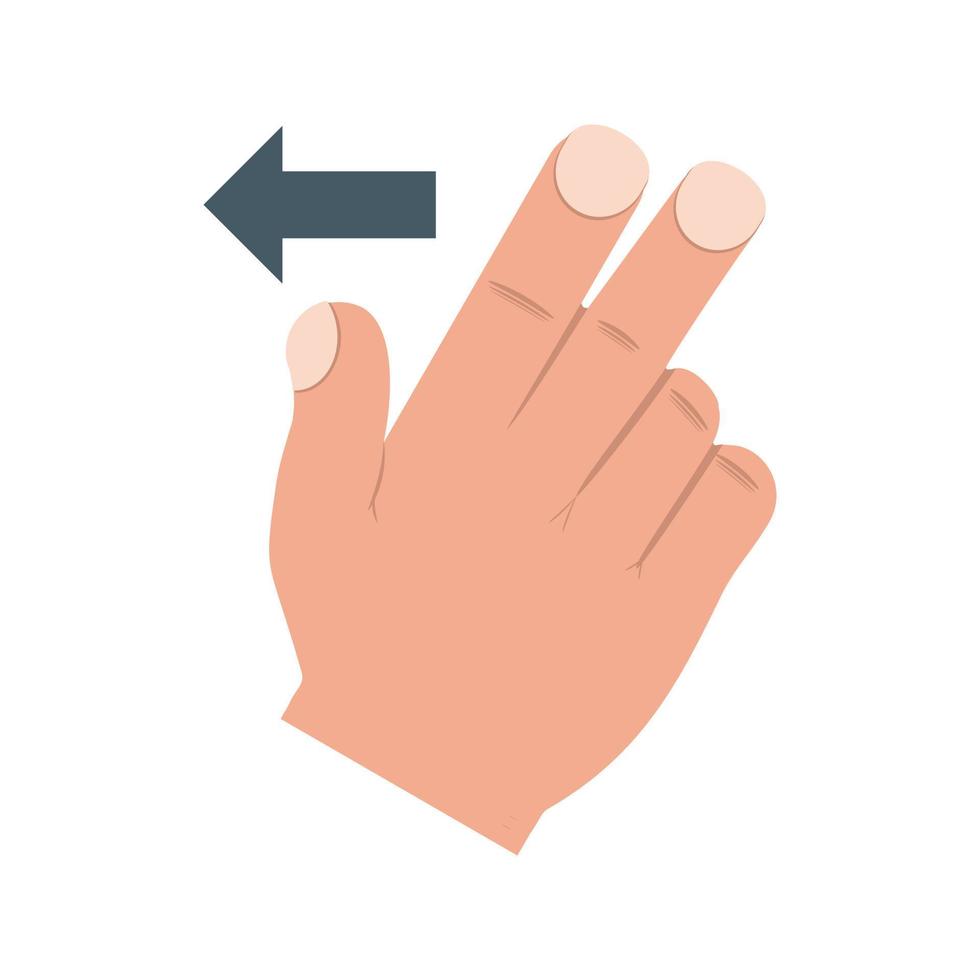 Two Fingers Left Flat Multicolor Icon vector