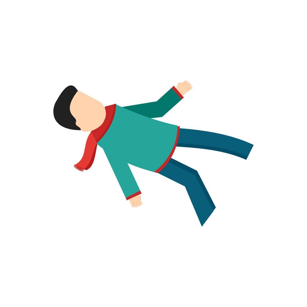 Falling off ice Flat Multicolor Icon vector