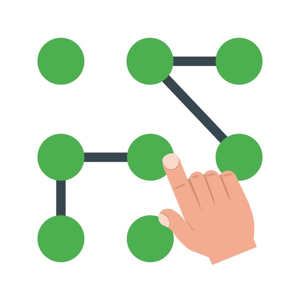 Pattern lock Flat Multicolor Icon vector