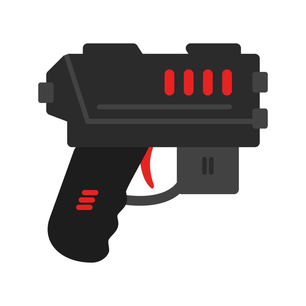 pistola, plano, multicolor, icono vector