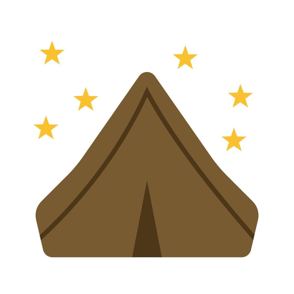 Tent Flat Multicolor Icon vector