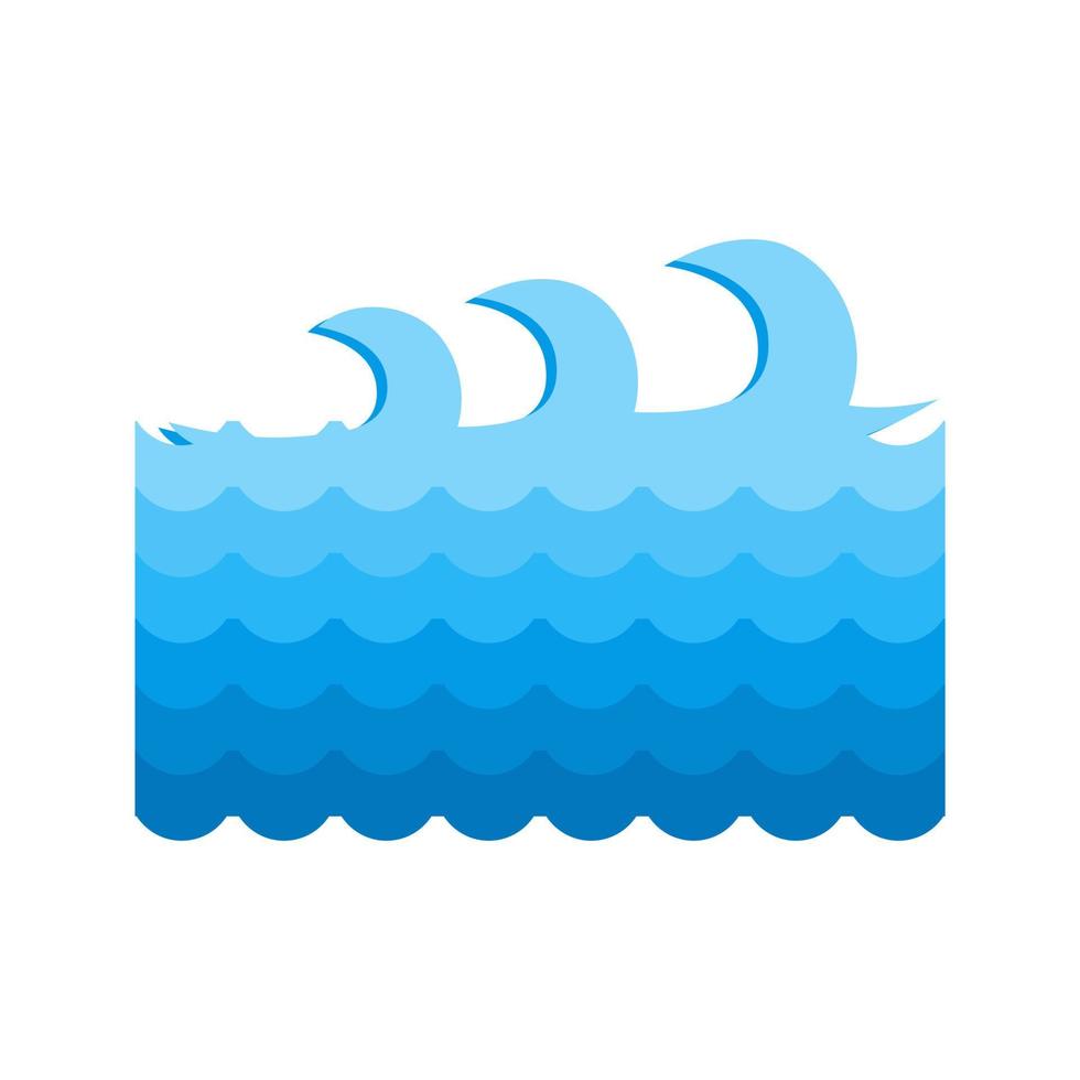 Waves I Flat Multicolor Icon vector