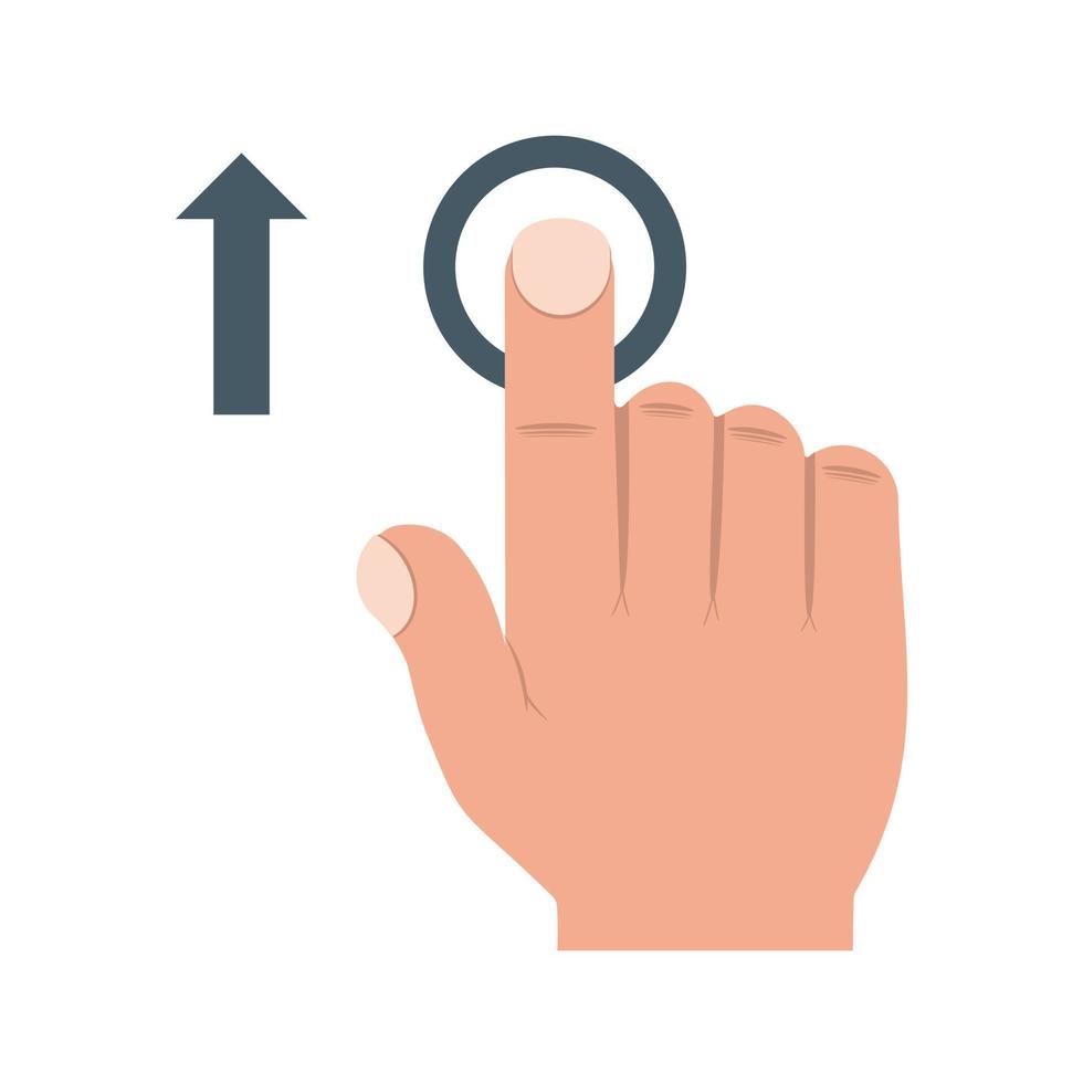 Tap and Move Up Flat Multicolor Icon vector