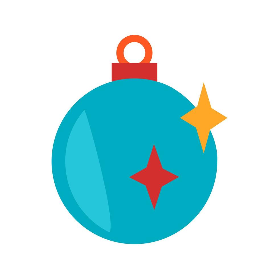 bola de navidad plana icono multicolor vector