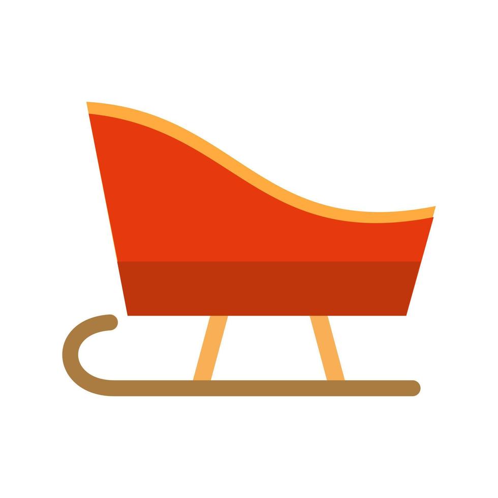 Sled Flat Multicolor Icon vector