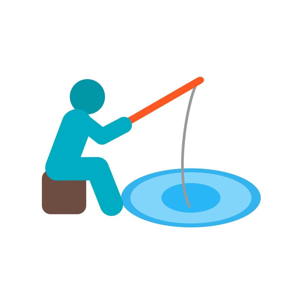 Fishing Flat Multicolor Icon vector