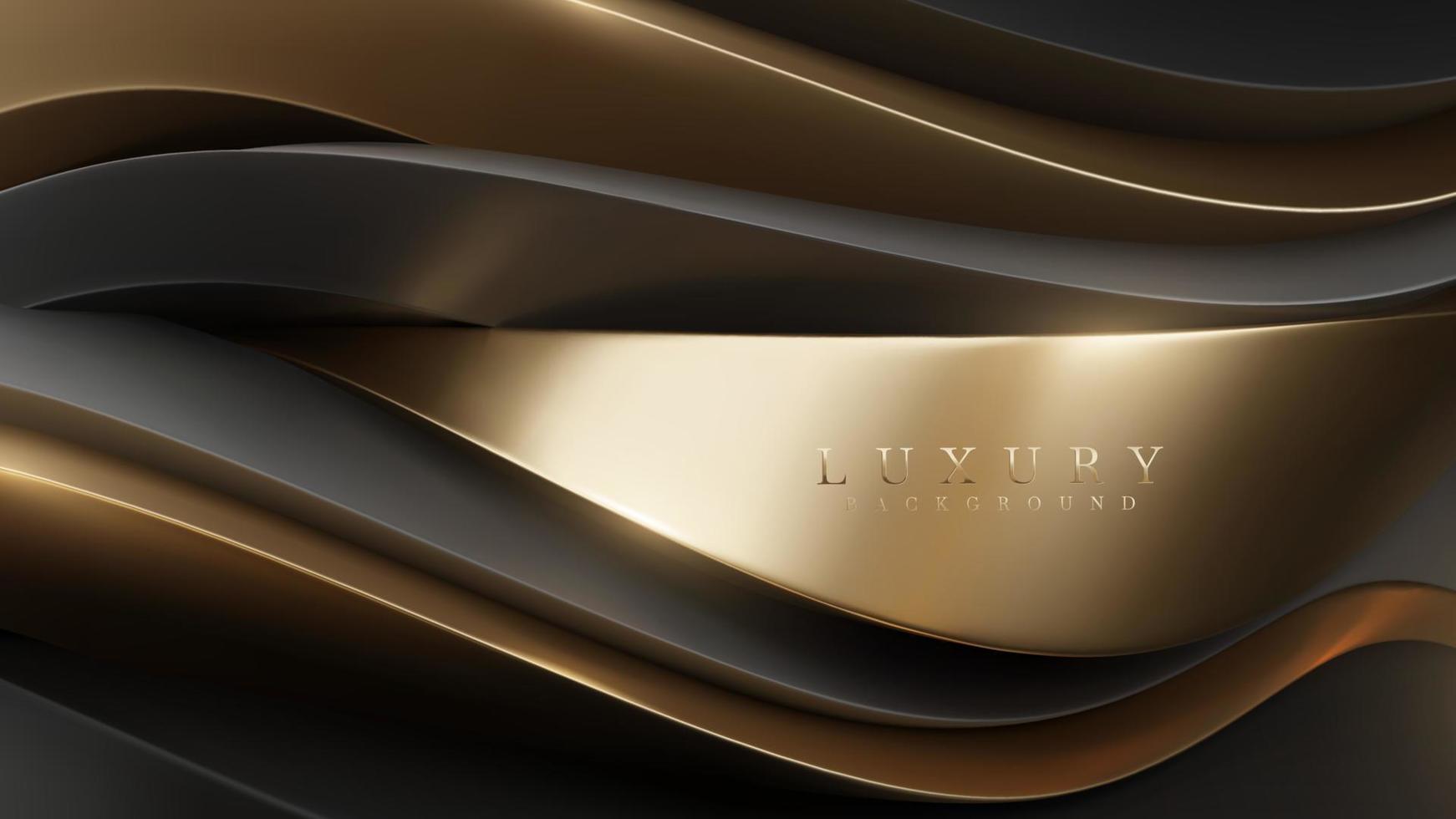 Luxury background with gold element overlap black with glitter light effect decoration. vector
