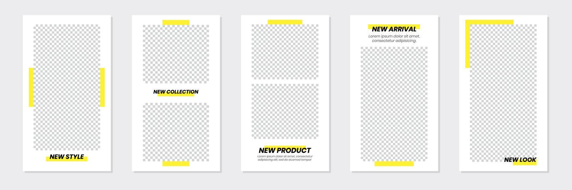 Minimal Yellow Social Media Stories Template Design vector