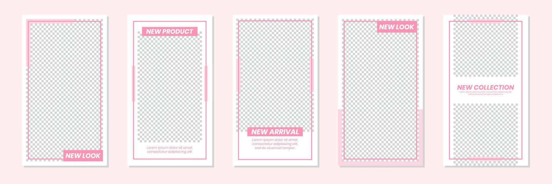 Minimalist Pink Social Media Stories Template Design vector