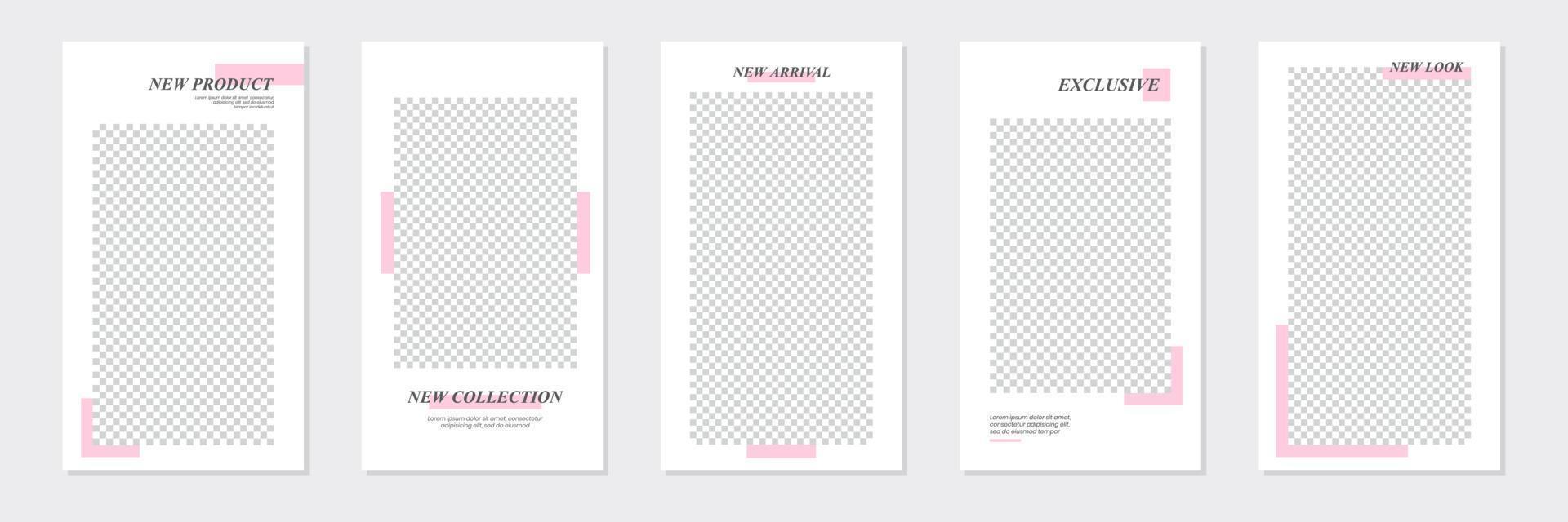 Minimal Pastel Pink Social Media Stories Template Design vector