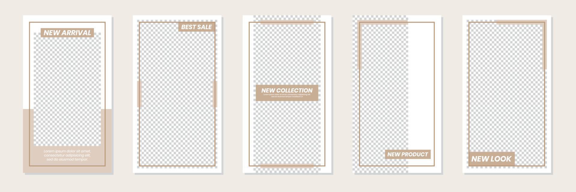 Minimalist Brown Social Media Stories Template Design vector