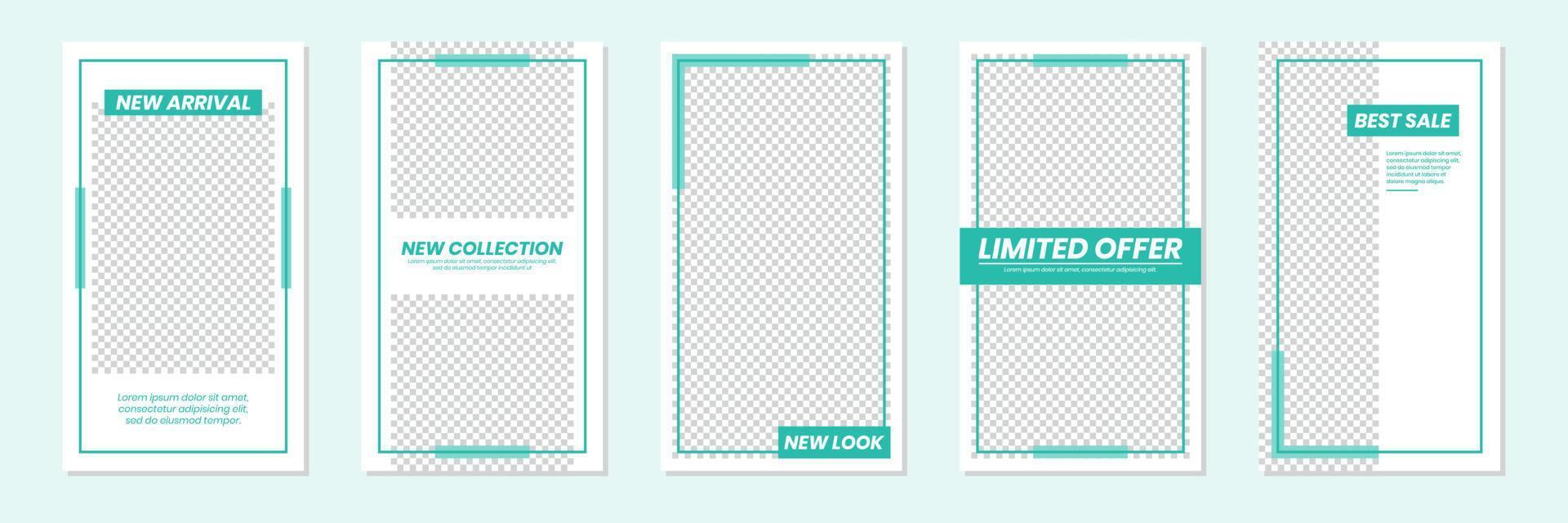 Minimalist Green Social Media Stories Template Design vector