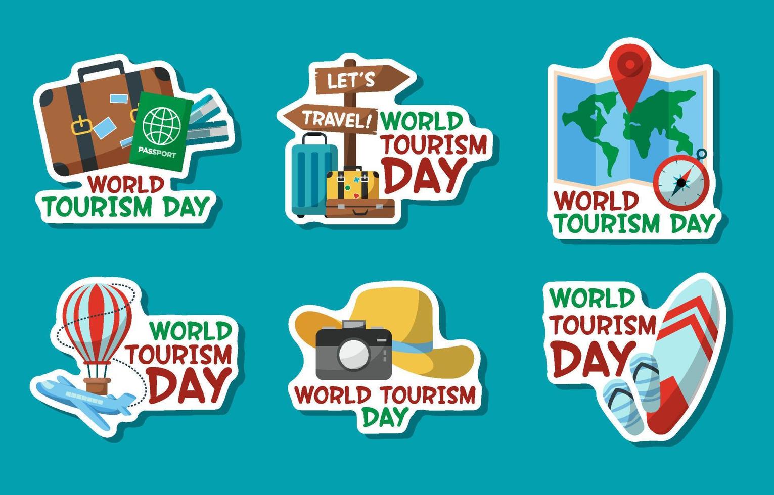 World Tourism Day Sticker vector