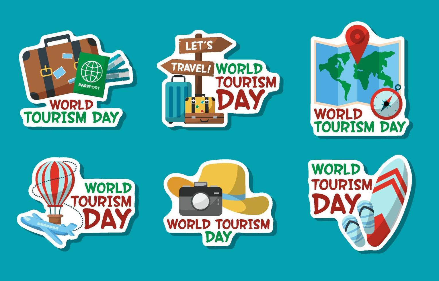 pegatina del día mundial del turismo vector