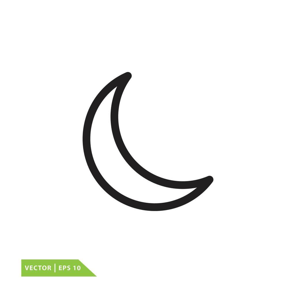 plantilla de diseño de logotipo de vector de icono de noche de luna