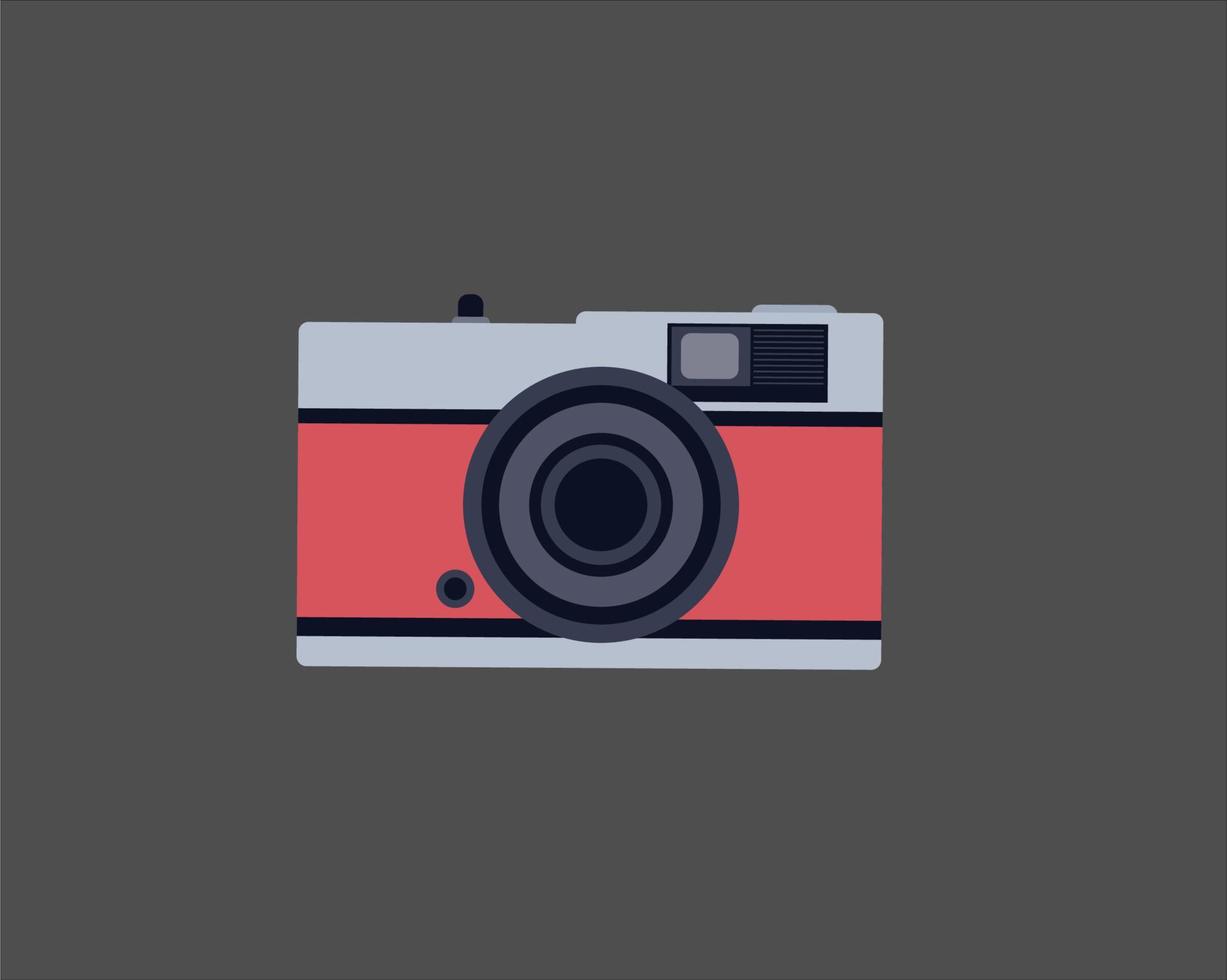 simple analog vintage camera logo design vector