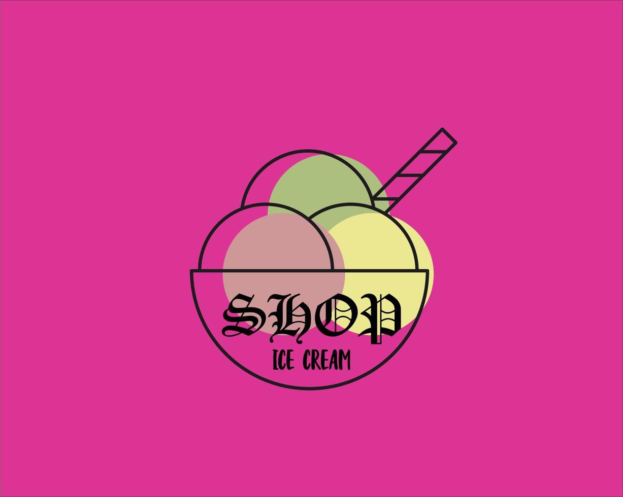 logo de helado con círculos de colores vector