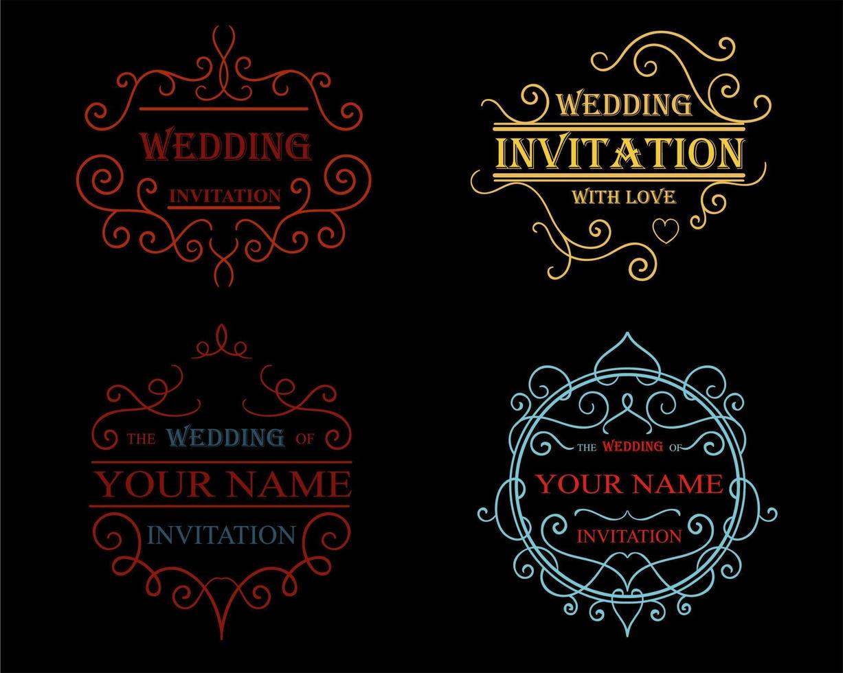 Monogram decorative vector decoration frame. Wedding logo templates. graphic design page.