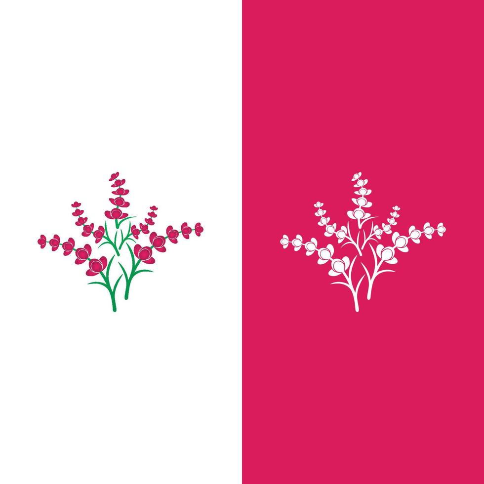 vector de logotipo de flor de lavanda fresca