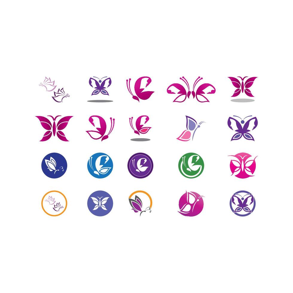 diseño de icono de mariposa de belleza vector