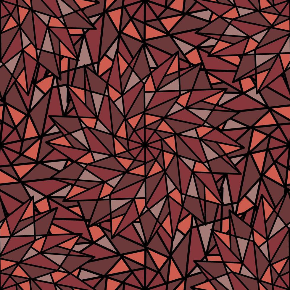 ABSTRACT RED VECTOR SEAMLESS BACKGROUND WITH COMPLEX GEOMETRIC STARS IN THE FORM OF A KALEIDOSCOPE