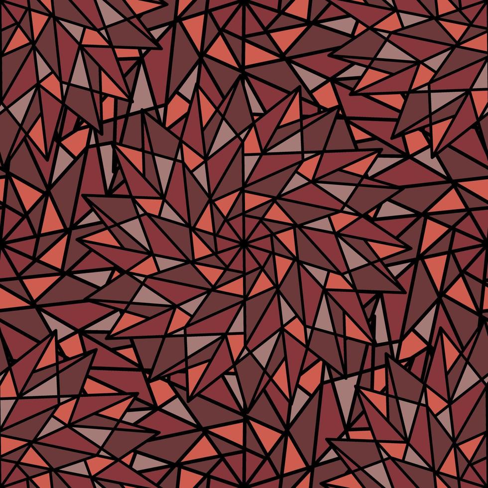 ABSTRACT RED VECTOR SEAMLESS BACKGROUND WITH COMPLEX GEOMETRIC STARS IN THE FORM OF A KALEIDOSCOPE