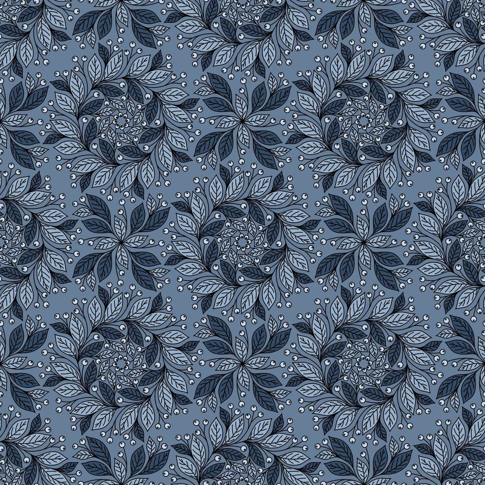 Fondo de vector transparente azul claro con adornos florales y bayas