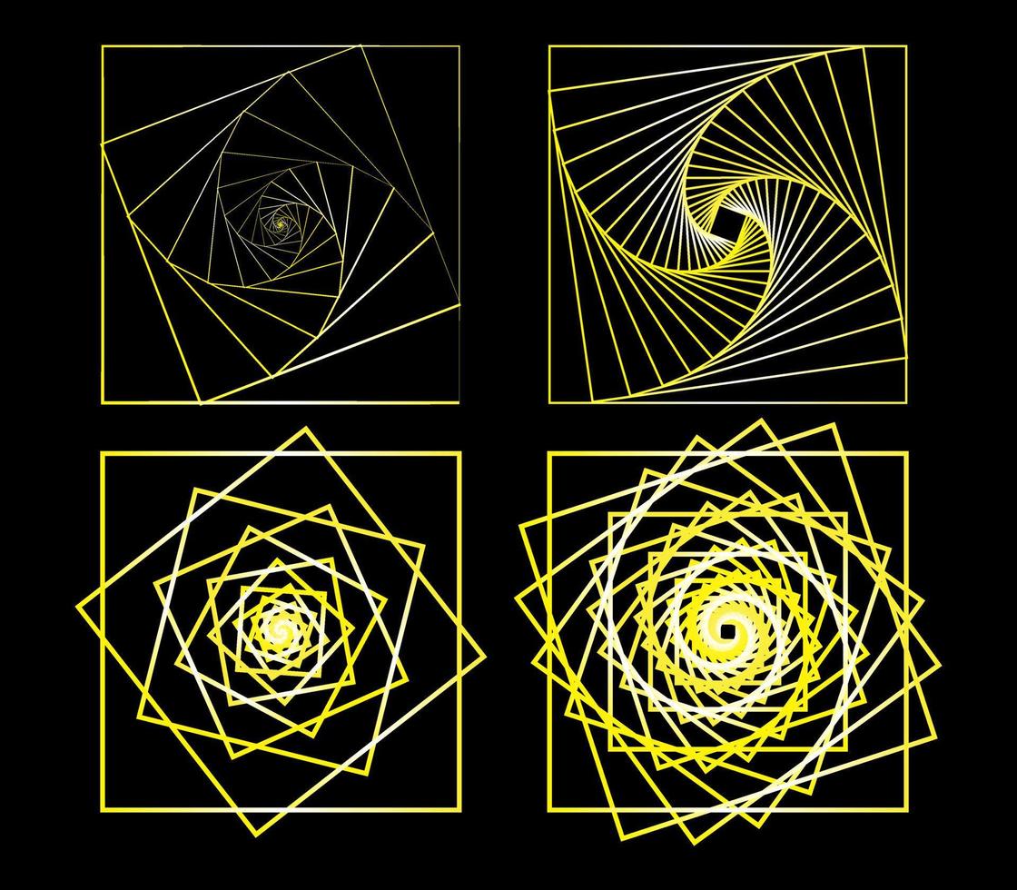 Geometric Rectangle Line Yellow White Element Set Art vector