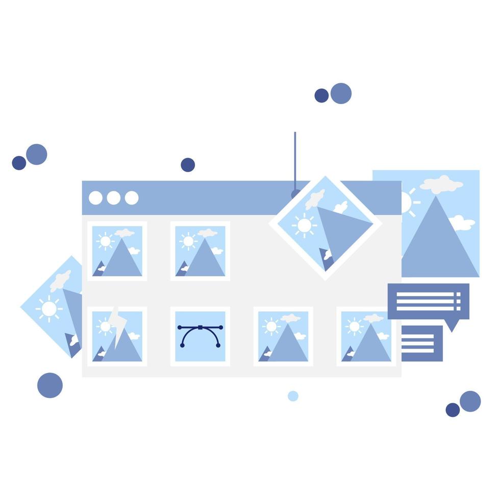 illustration of file explorer and photo files in it vector