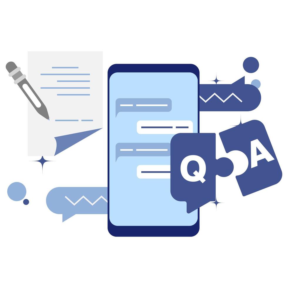 question and answer illustration vector