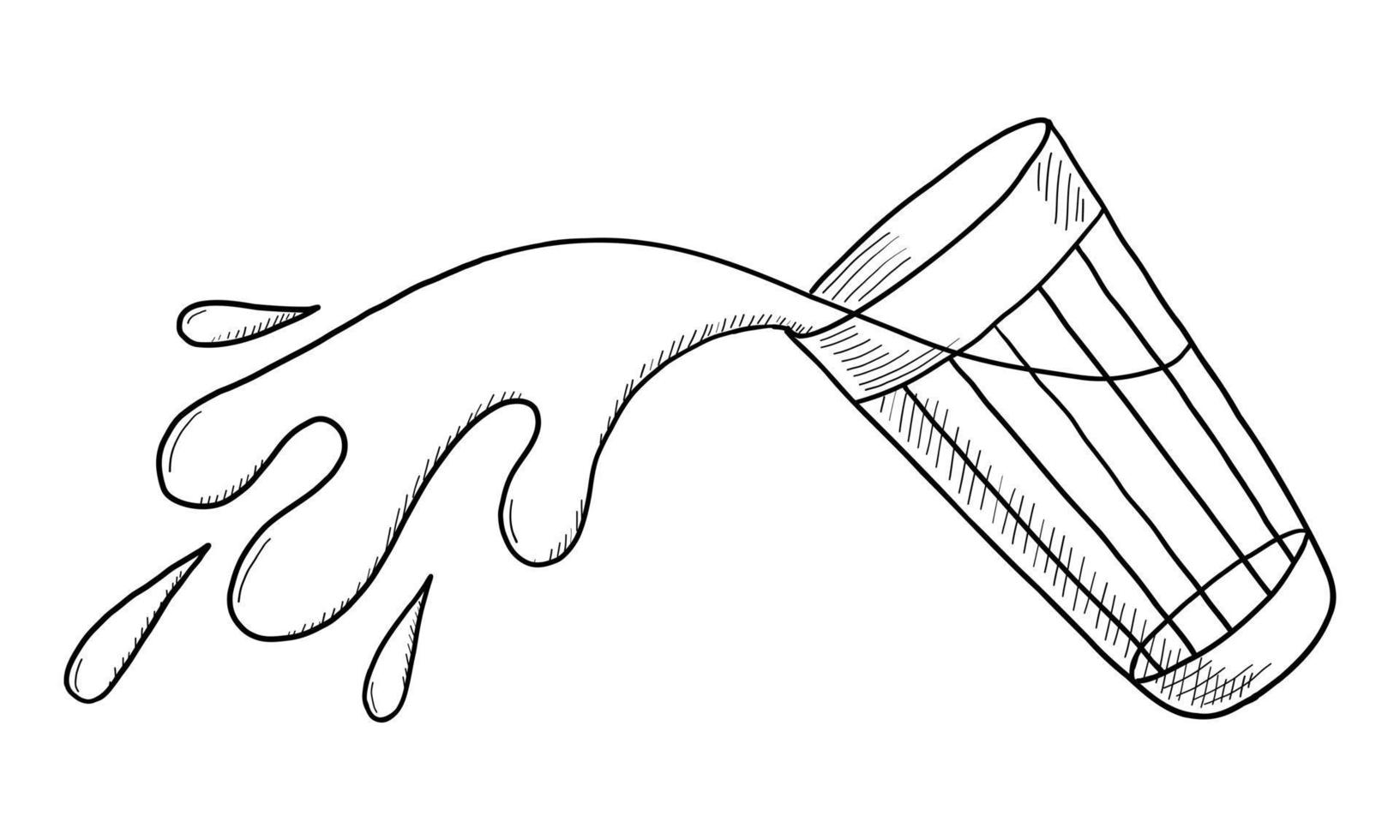 VECTOR CONTOUR DRAWING OF A GLASS OF MILK ON A WHITE BACKGROUND