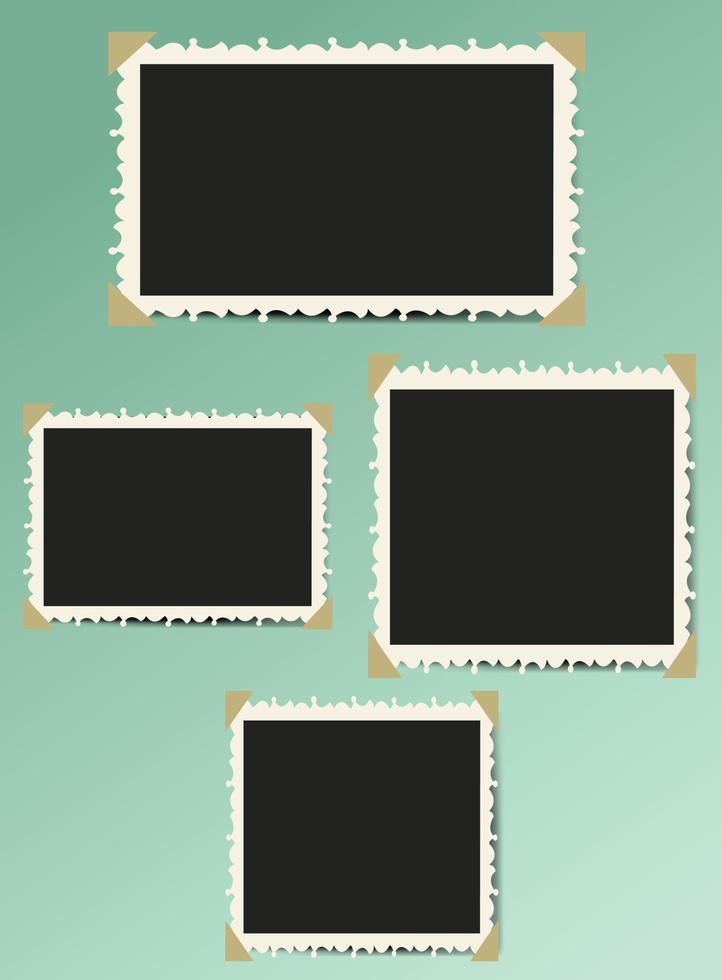 Vintage photo frame with shadow isolated realistic vector illustration