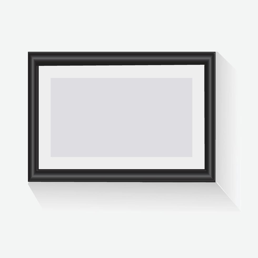 Realistic picture frame isolated on white background. vector