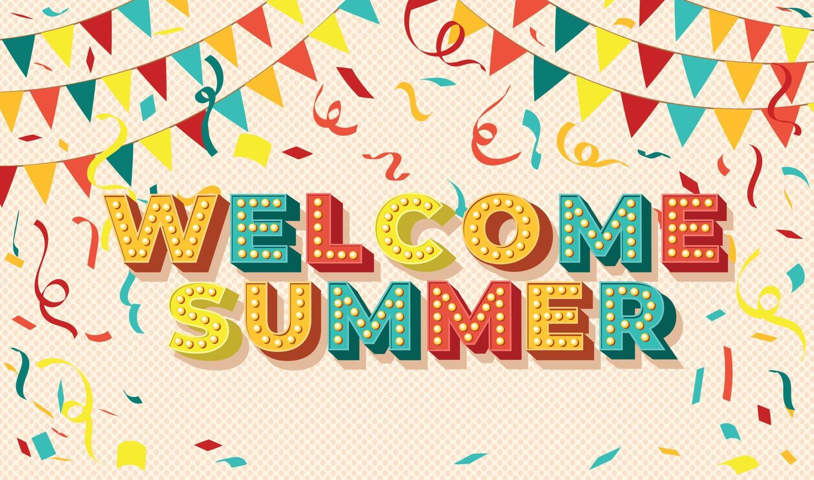 welcome Summer. Summer time fun concept design. Creative background vector