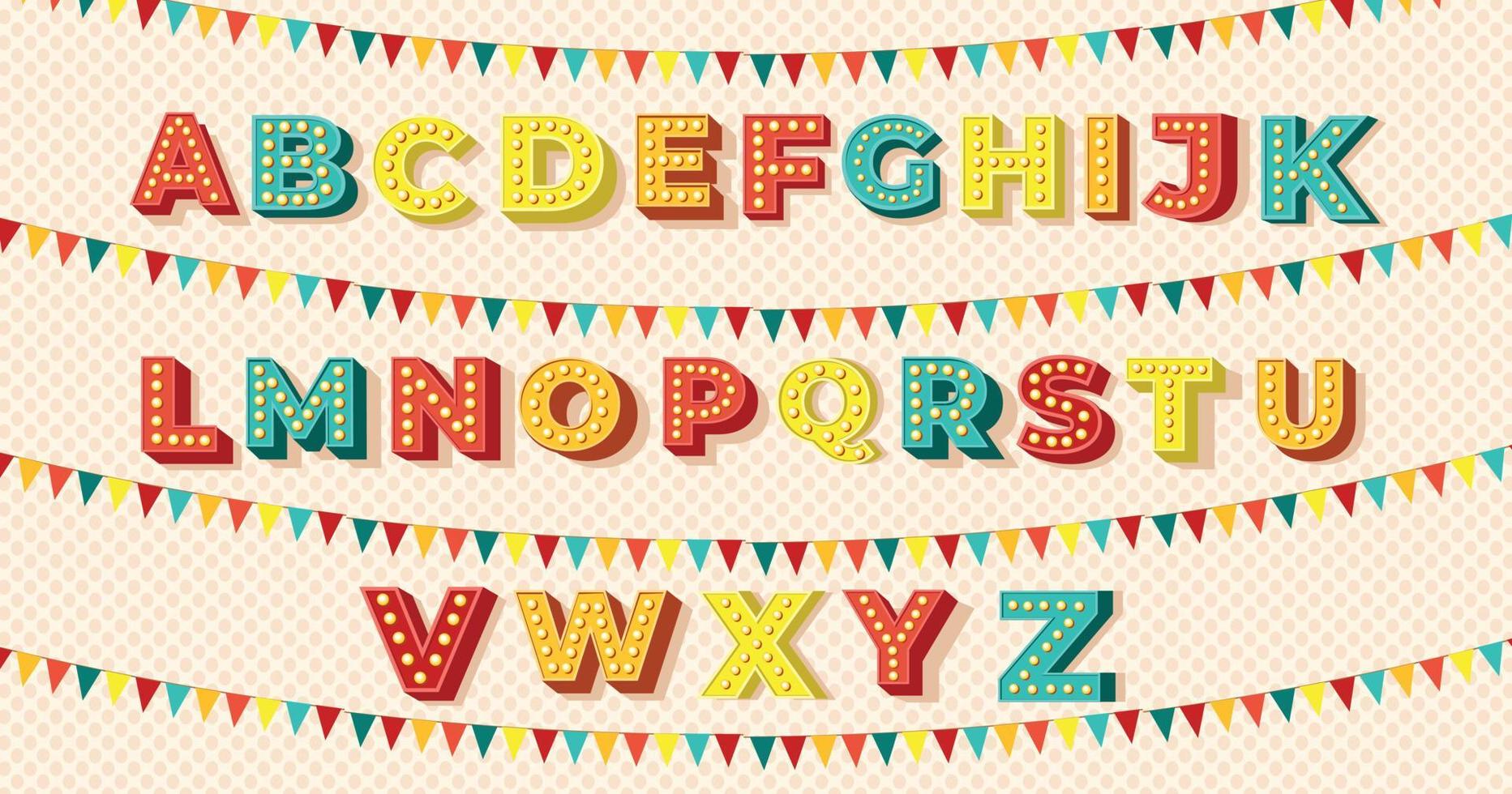 English alphabetical  beautiful typography style with amazing colorful summer vibes. vector