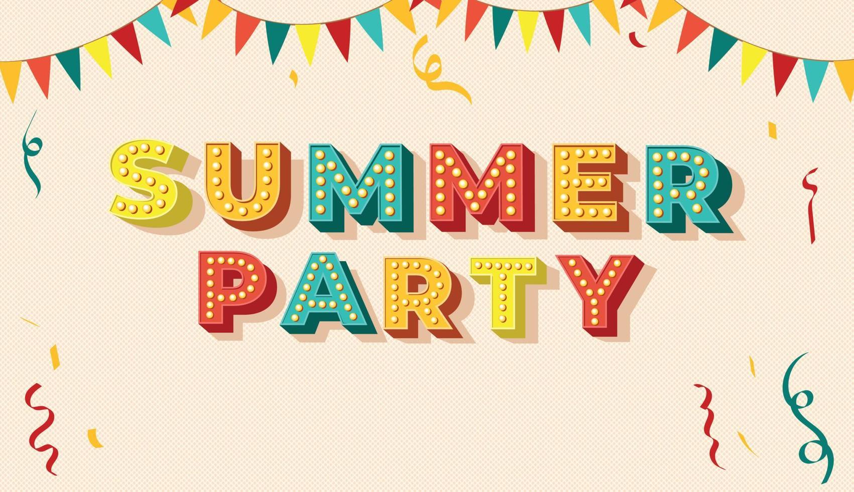 summer party banner. summer poster design. summer party ideas vector