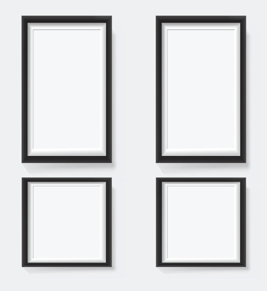 3d render thin frames collection with empty space for decorative uses vector
