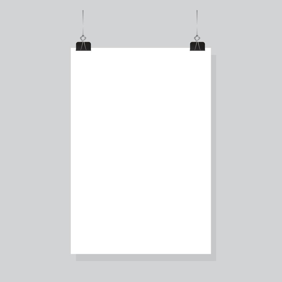 Vector A4 format paper with shadows on grey background.