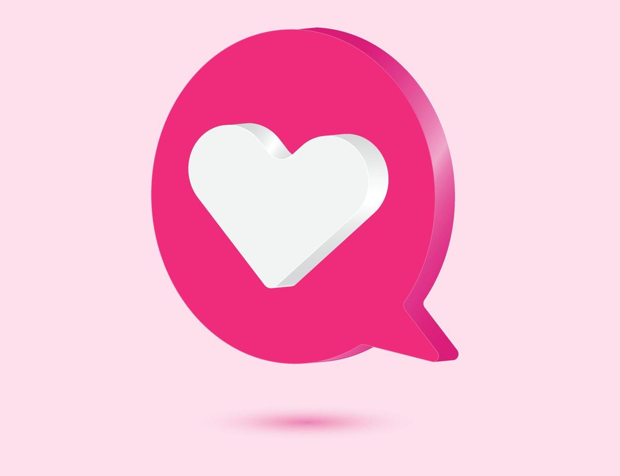 pink shiny glossy 3d vector like button with shadow.