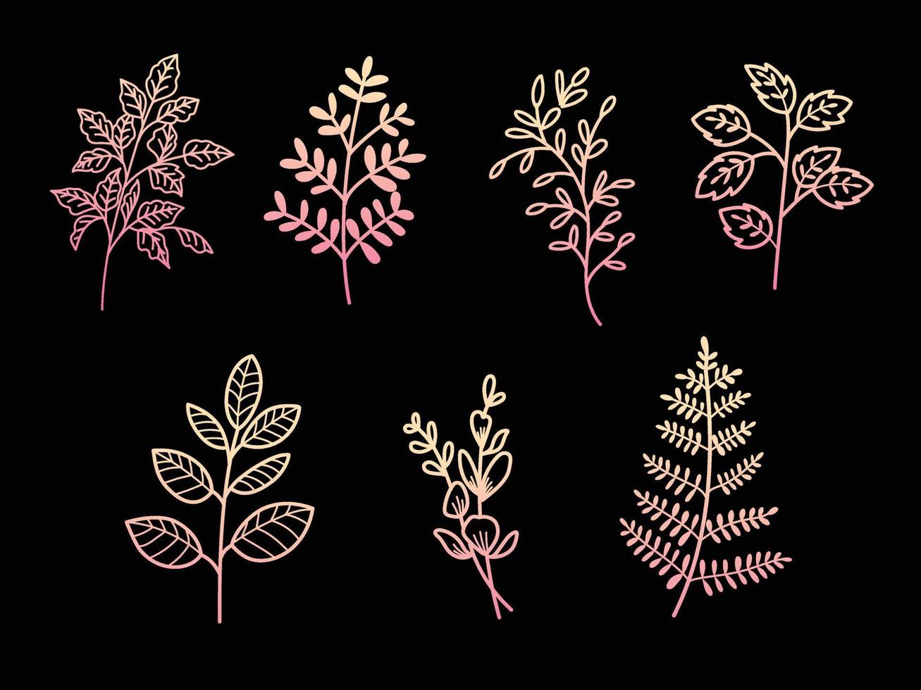 Hand drawn floral doodle illustration. Hand sketched floral element. Flowers and leaves for text decoration. vector