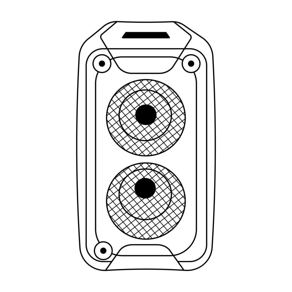 Musical column. Sound system speaker. vector